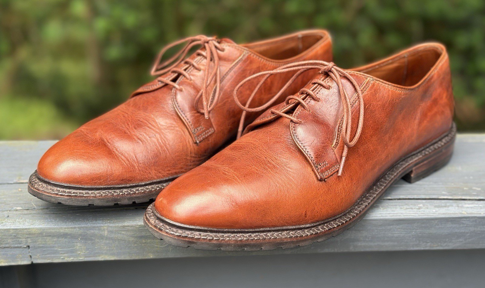 Allen Edmonds Black Hills Brown Leather Derby Dress Lace-Up 11D commando