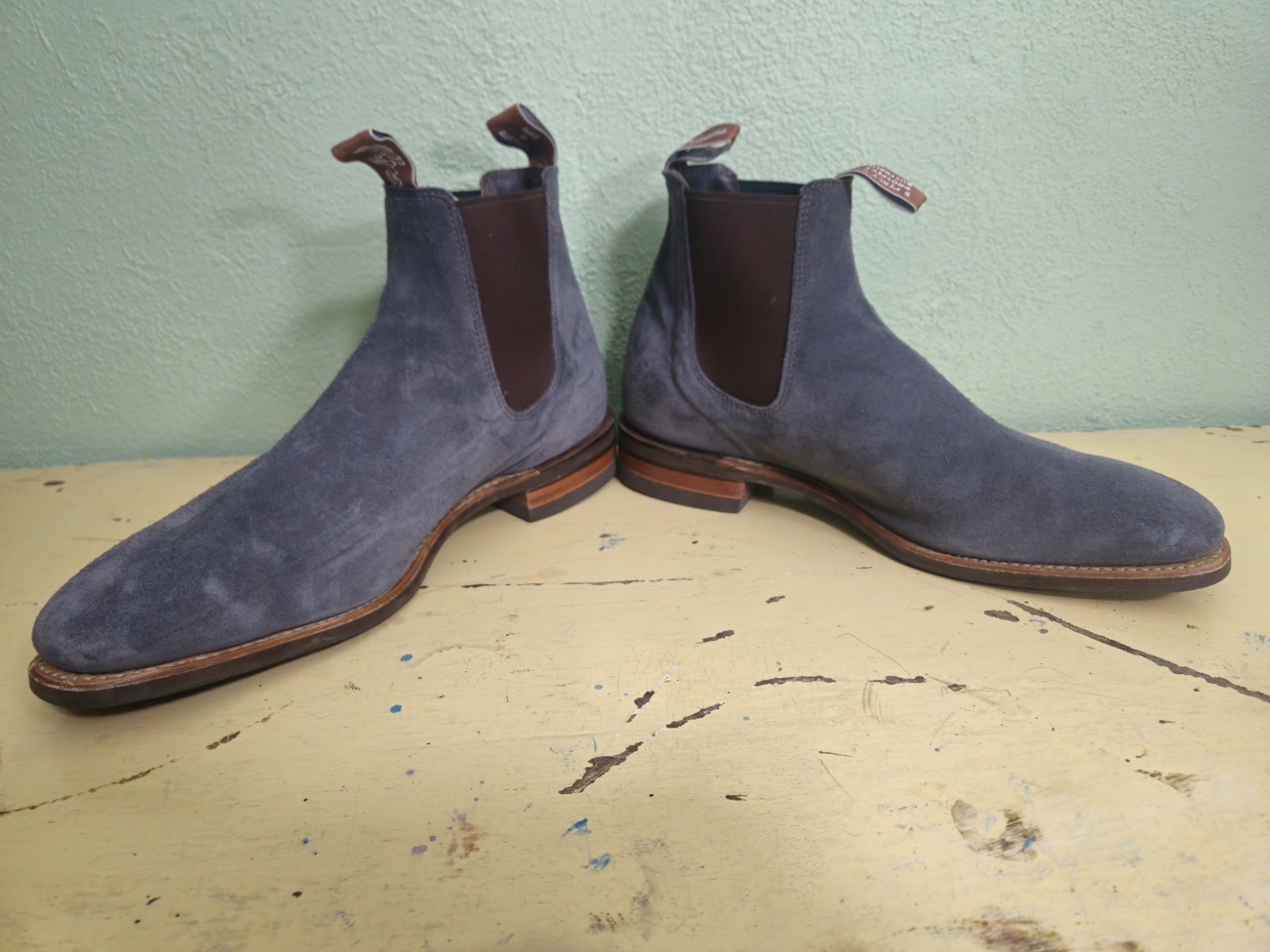 RM Williams Craftsman Chelsea Men’s US 11 D Blue Gray Suede Boots