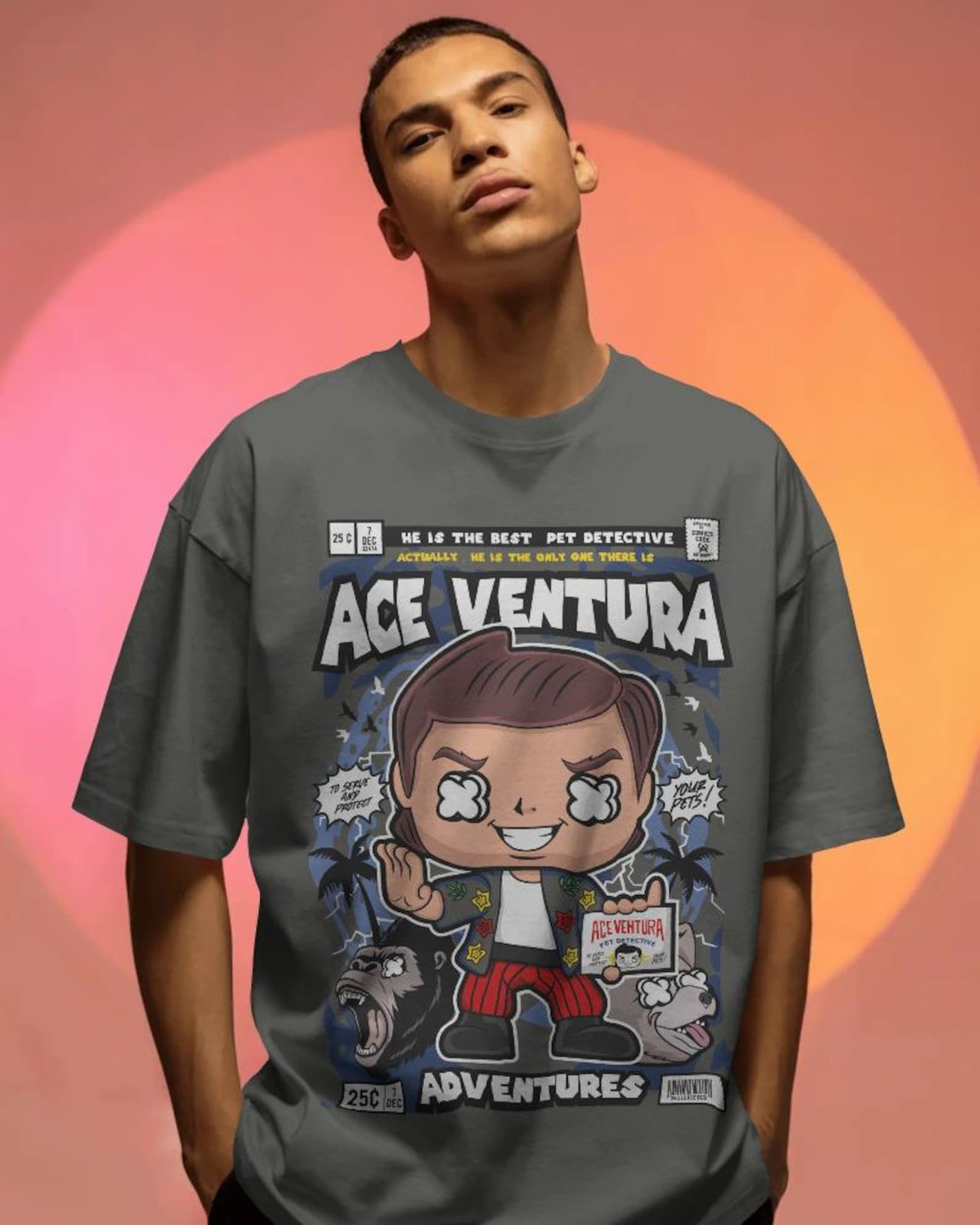 Ace Ventura Vintage Movie Graphic T Shirt Pet Detective Retro Tee