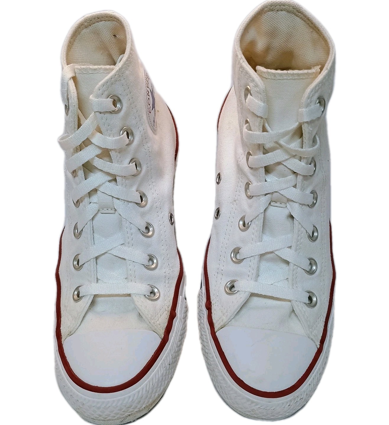 Converse All Star White Canvas Classic Hi Top Sneakers Men 5.5/Women 7 EXCELLENT