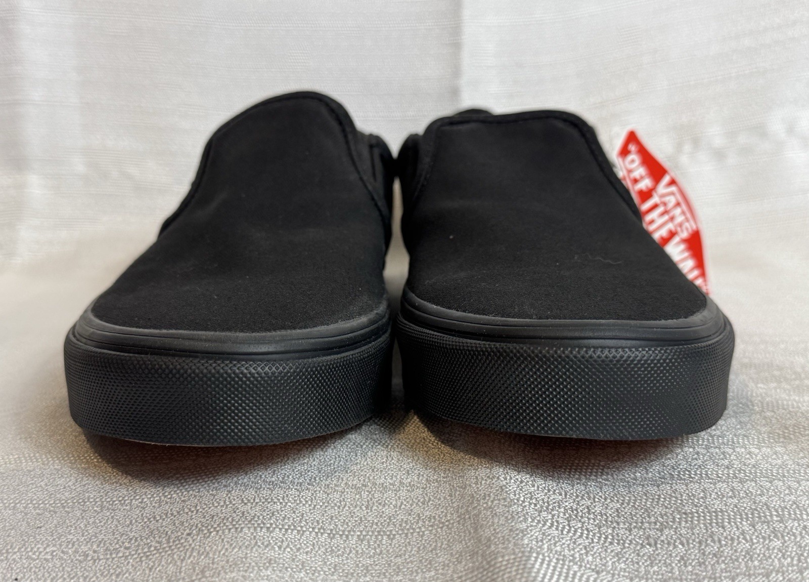 Vans Men’s Asher Slip On Double Black Canvas Casual Skate Shoes Size 10.5 NIB