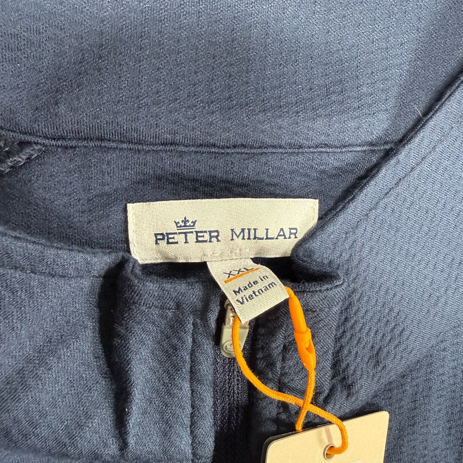 Peter Millar Sweater Men’s 2XL Crown Soft Stripe Print 1/4 Zip Blue