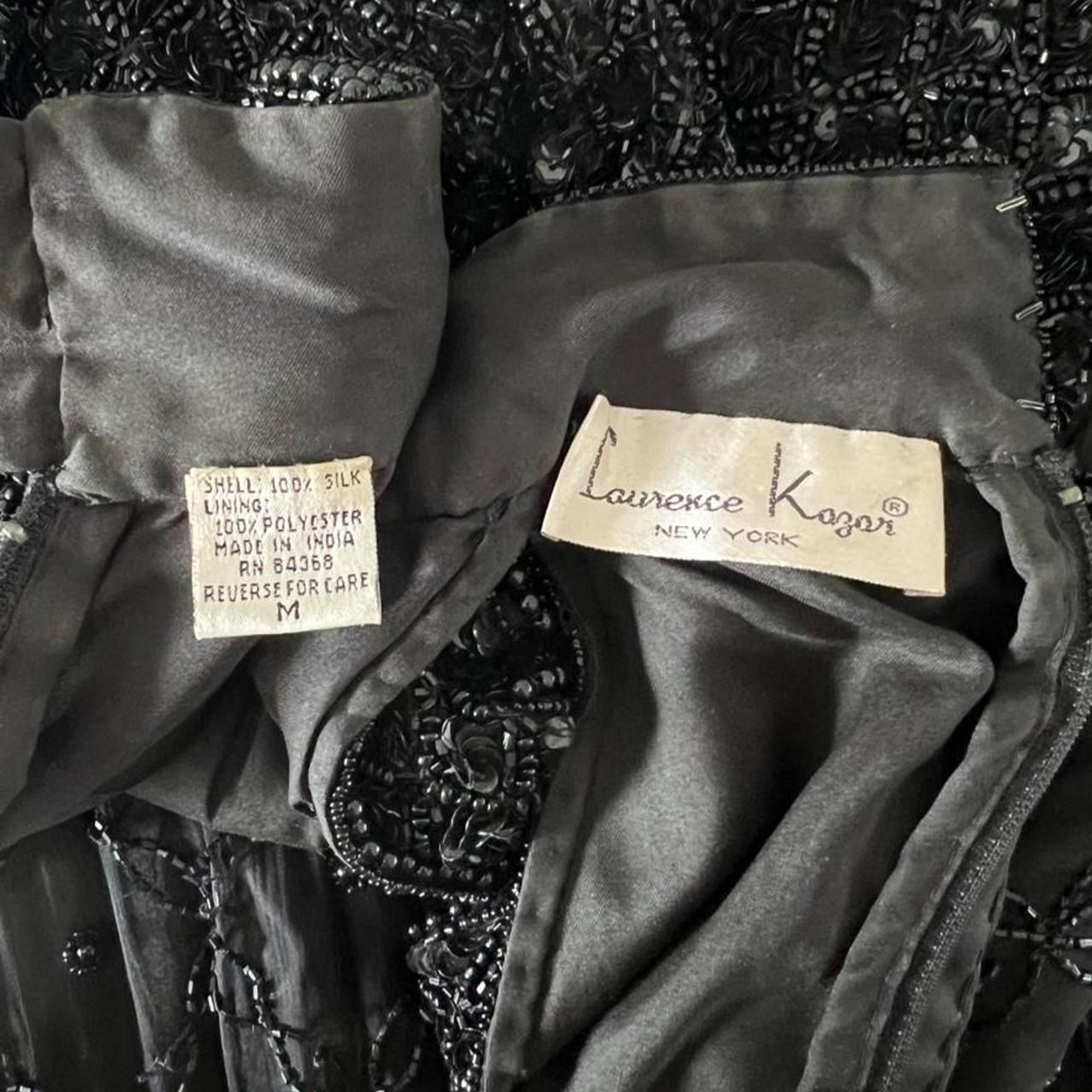 ♡ vintage lawrence kagan new york silk beaded gown ♡
