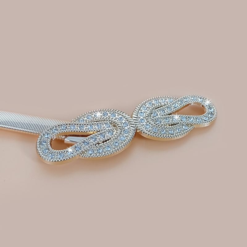 Elegant Gold Chain Belt for Women Adjustable Waist Stretch Metal Dress Belt