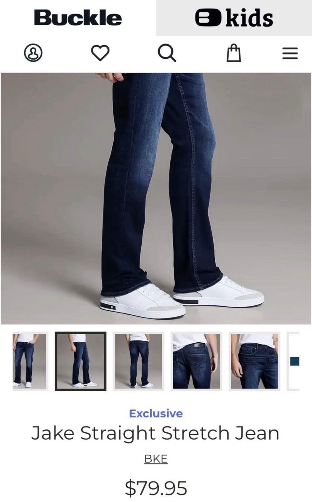 BKE Jake Men’s Straight Jeans 32×32 Blue
