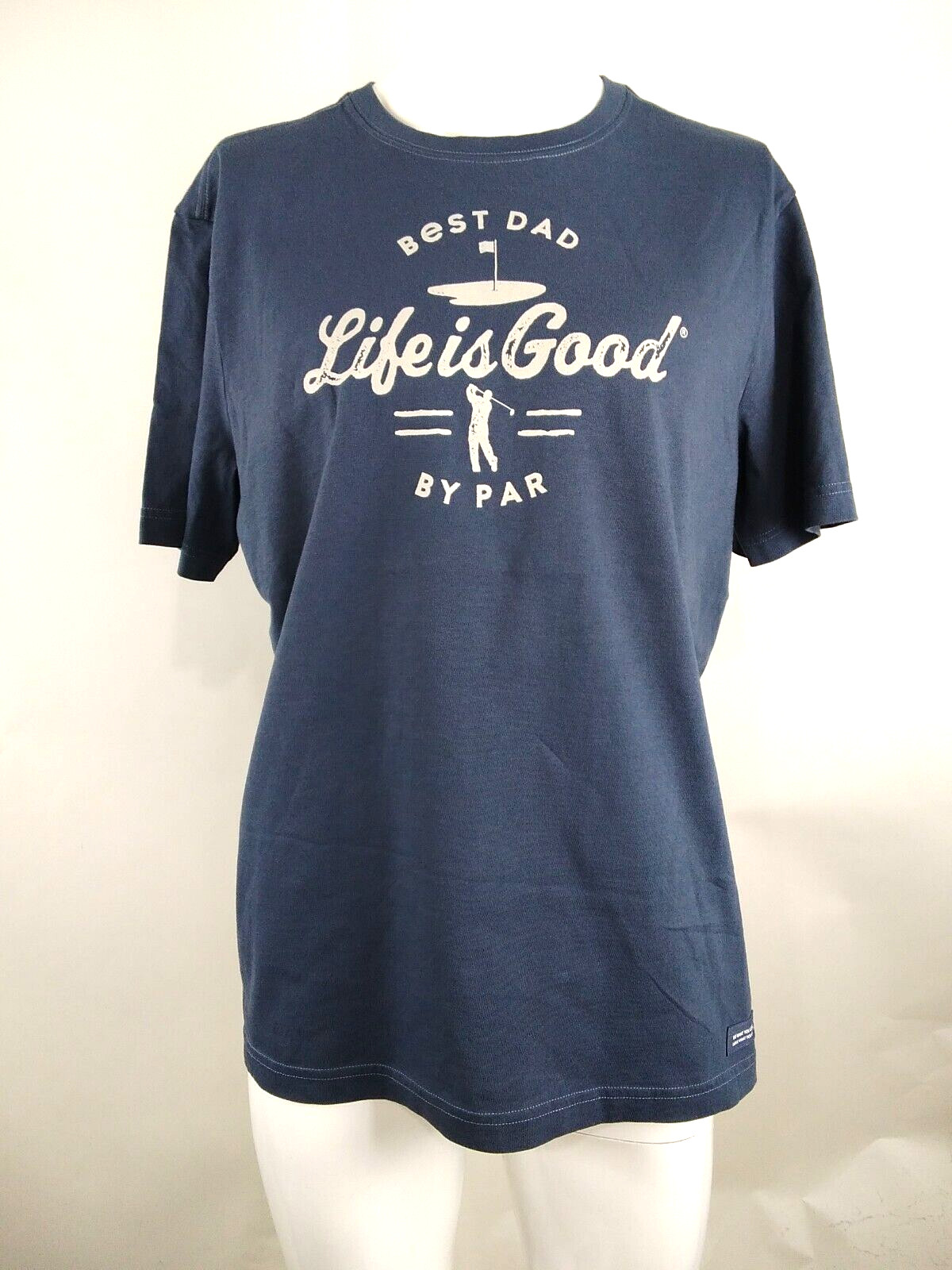 Life is Good Men Short Sleeve Crusher Tee Best Dad By Par Blue Medium 80683