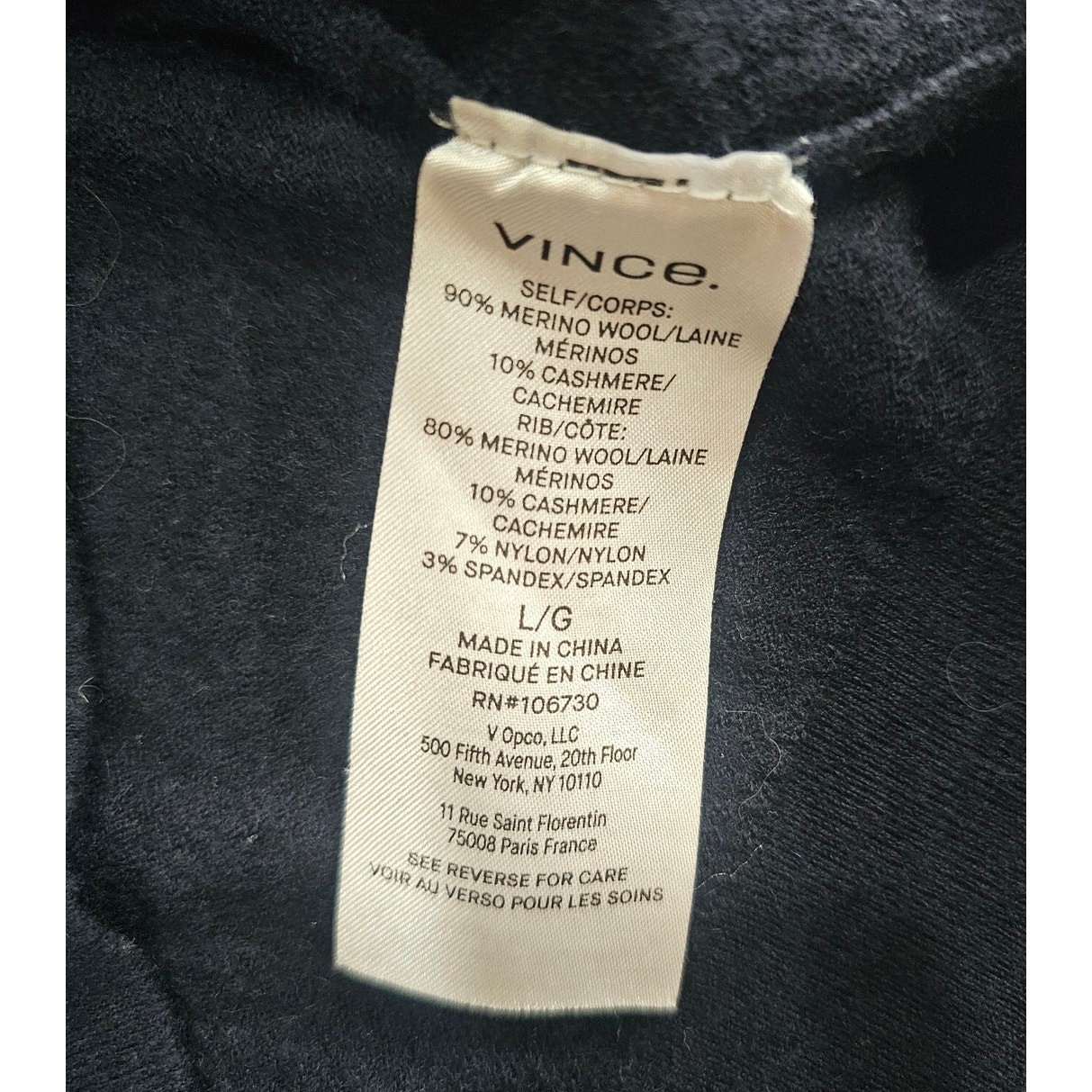 Vince Featherweight Merino 90% Merino Wool 10% Cashmere Short-Sleeve Sweater