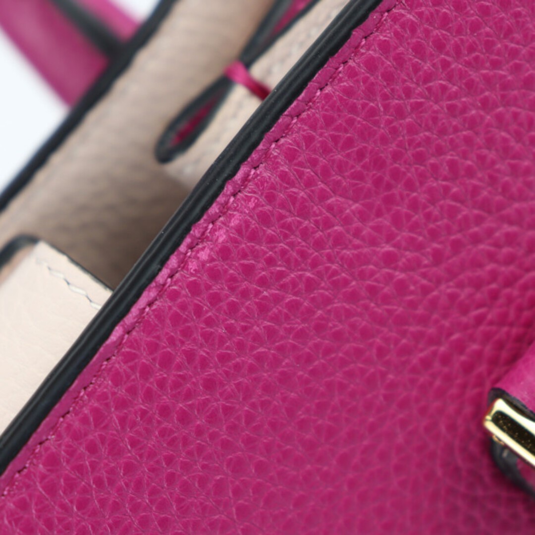 Versace VIRTUS 2WAY Shoulder Handbag 1005960 Leather Magenta W:9.1 × H:7.9 in.
