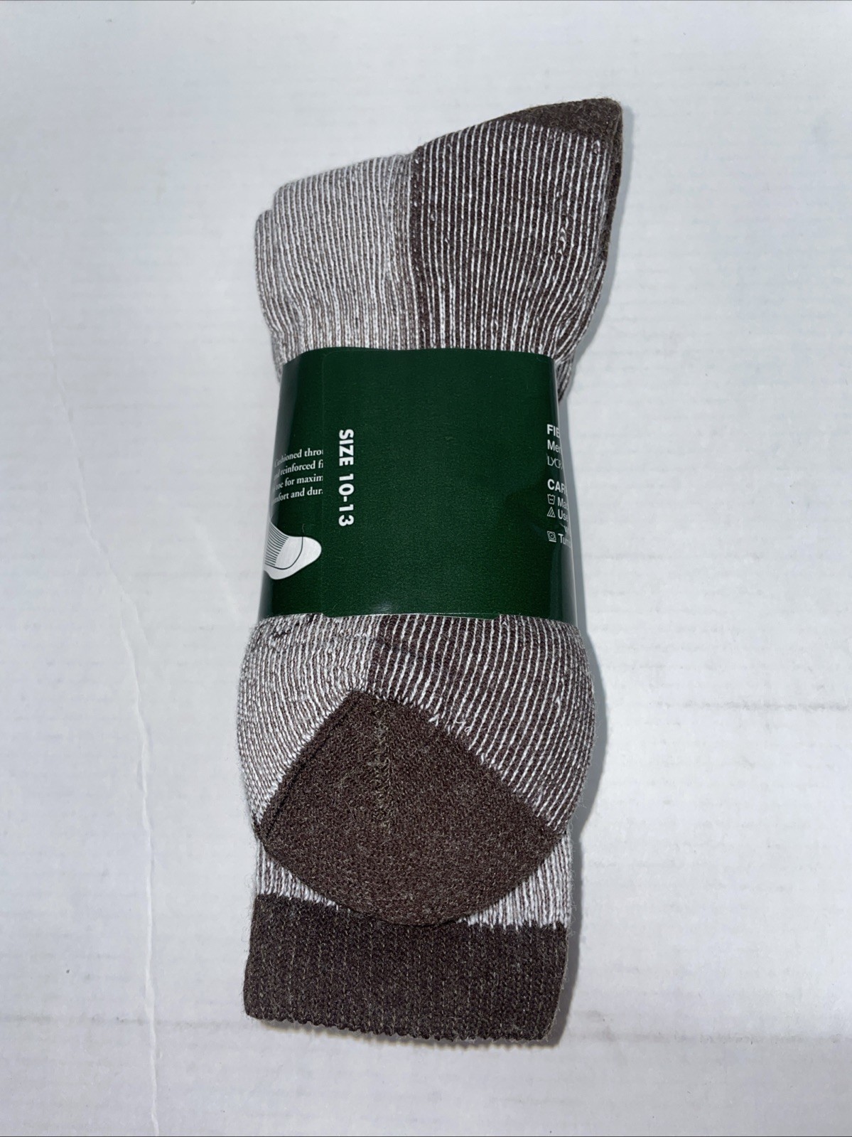 Outdoor Life Brown Boot Socks 62% Merino Wool Pack of 3 Size 10-13 Brand New