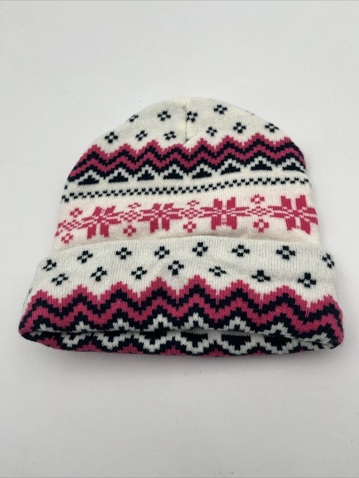 Ladies Multi Color Hat Patterned Cuffed Beanie