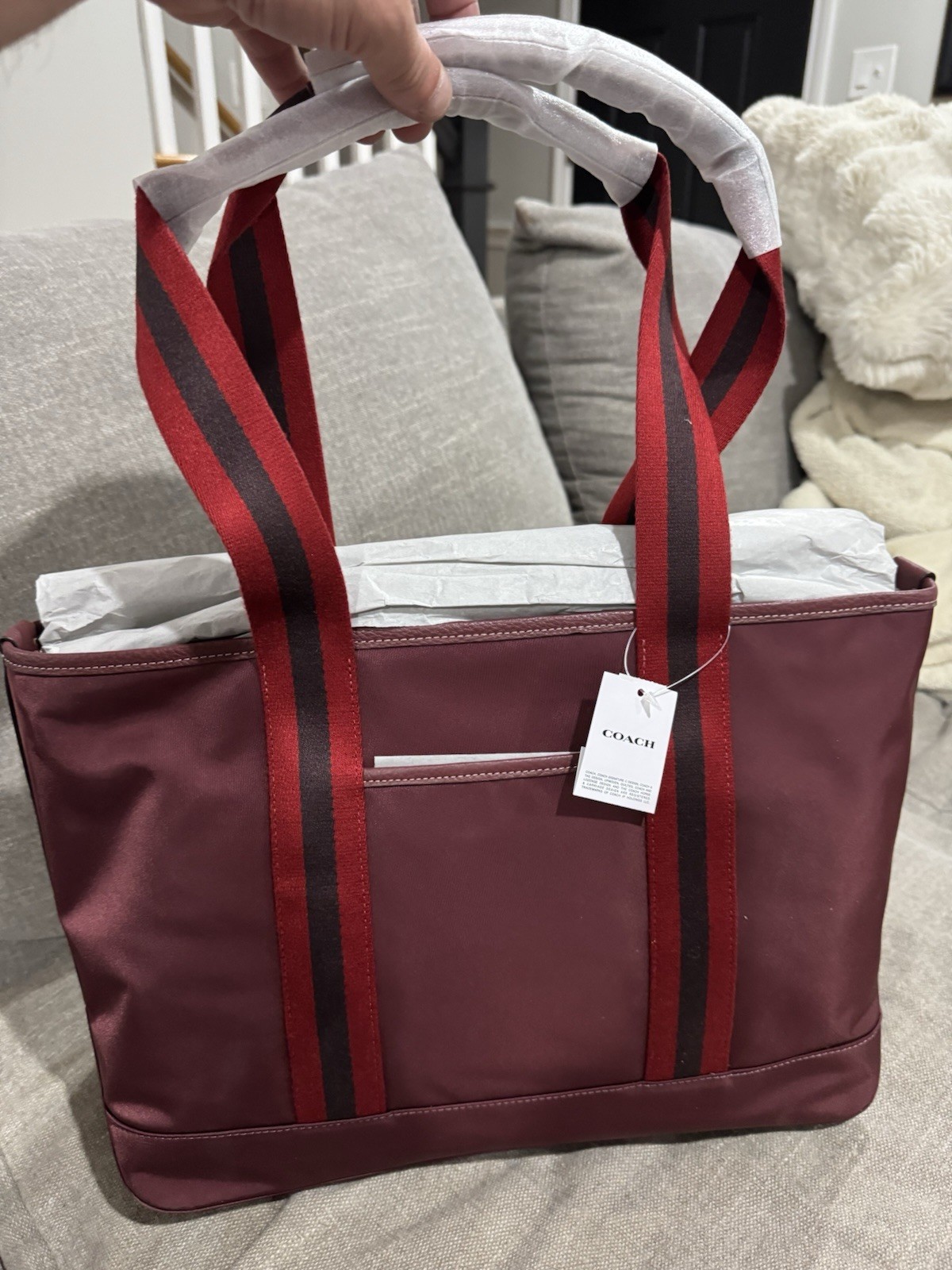 COACH NYL Ellis Tote Bag Wine Solid CA208 New With Tags