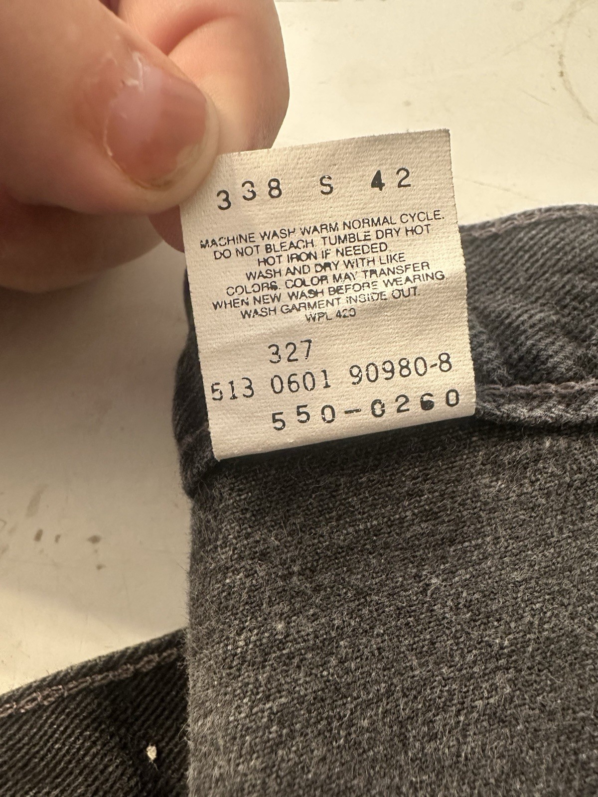 VTG 2001 Levis 550 Black Relaxed Tapered Jeans 42×30 Made in USA Fade 0260 Y2K