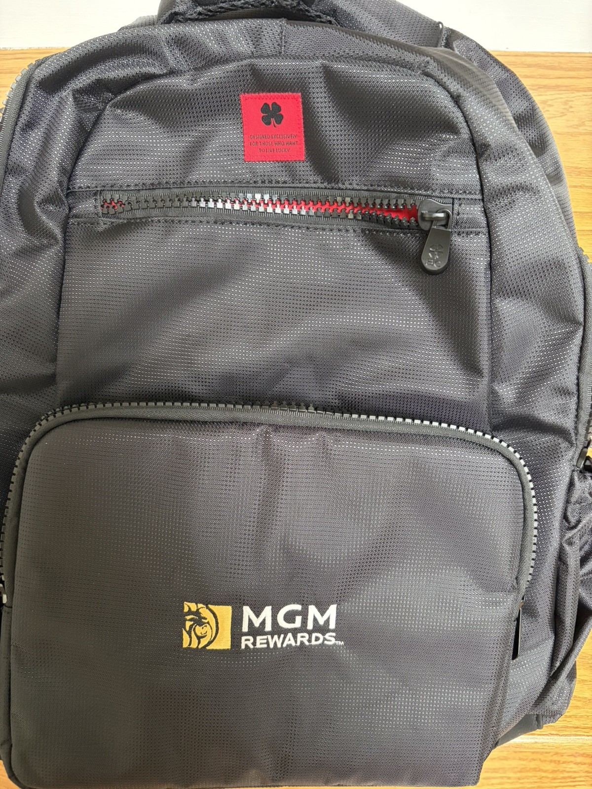 Black Clover Backpack MGM Rewards Logo Embroidered Black & Red-NWT