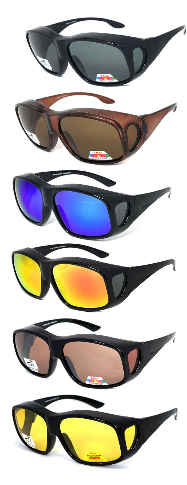LARGE FIT OVER PRESCRIPTION GLASSES POLARIZED SUNGLASSES COVER ALL WRAP AROUND