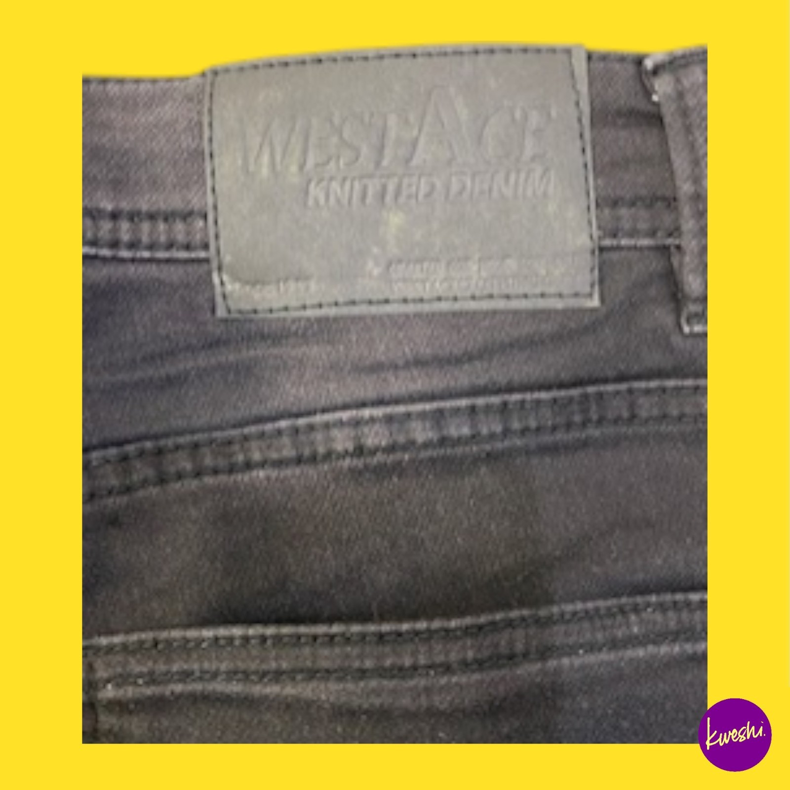 WESTACE Men’s Slim Fit Stretch Jeans, Straight Leg, Black, 32W x 30L
