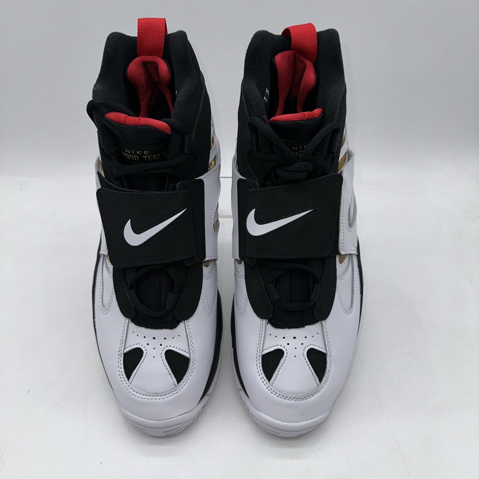 Nike Men’s Size 11.5 Air Diamond Turf II (II7080 001) Black/White Basketball