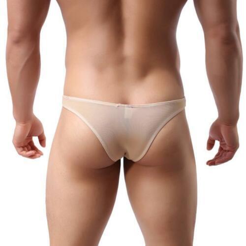 Men’s Slinky Smooth Stretch Transparent Nylon Mesh Triangle Back Brief Underwear