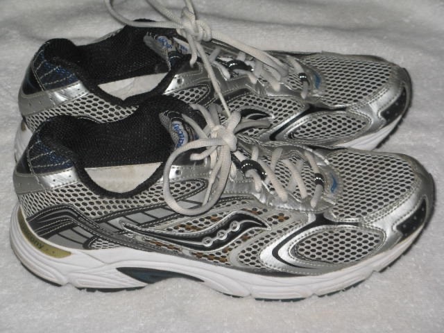 Saucony Grid Cohesion 3 Mens 11.5 Running Shoes Silver Blue Black Gray 25042-14