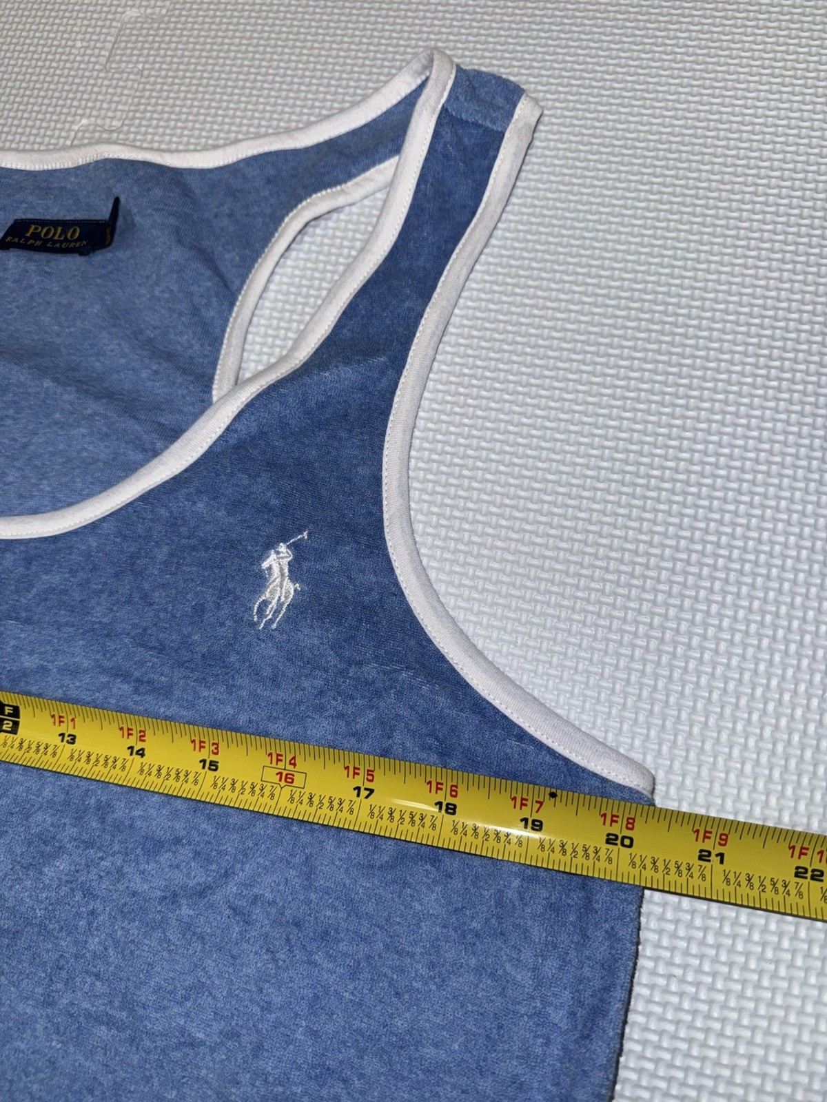Polo Ralph Lauren Women’s Terry Romper Blue With White Size XL NWOT Free Ship