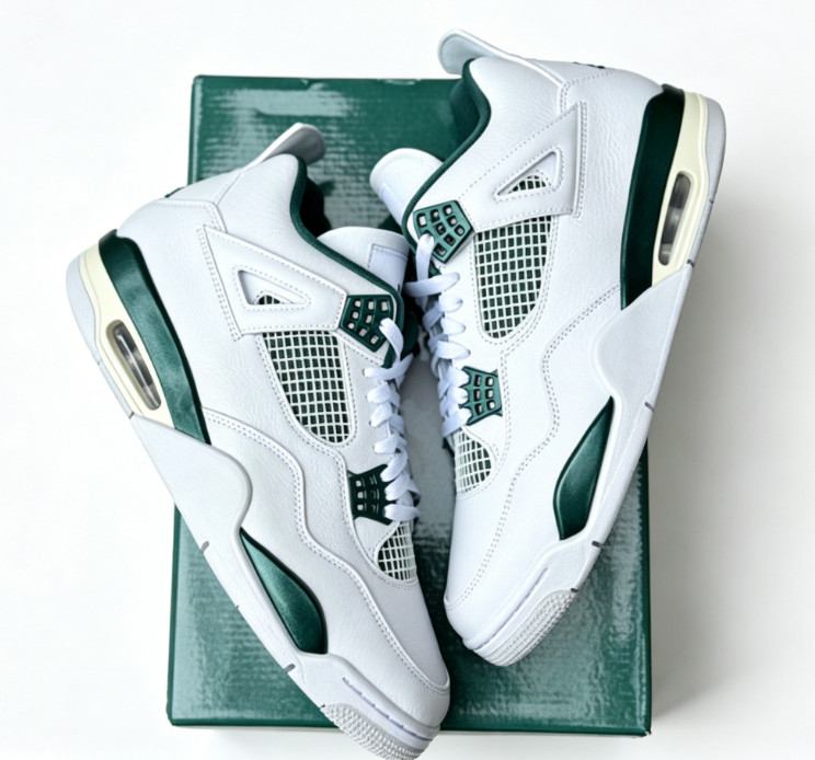 Men’s Jordan 4 “Oxidized Green” Mid Top Retro Basketball Shoes US Size 7-12