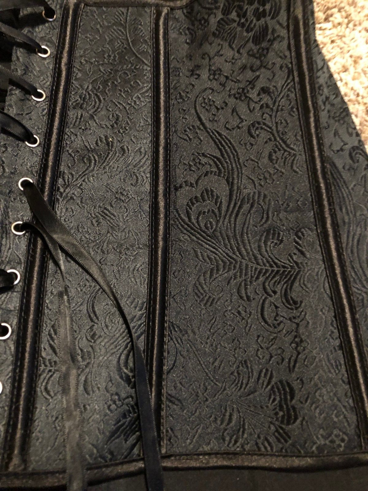 Nice Used Black Lace up and Zipper Lady’s Corset 5X Beautiful Design