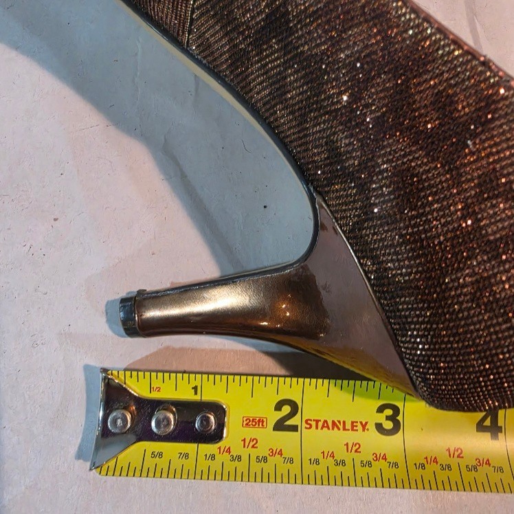 Alex Marie Womens Sz 6M Copper Bronze Glitter Pointed Toe Pumps 2.25in Heel