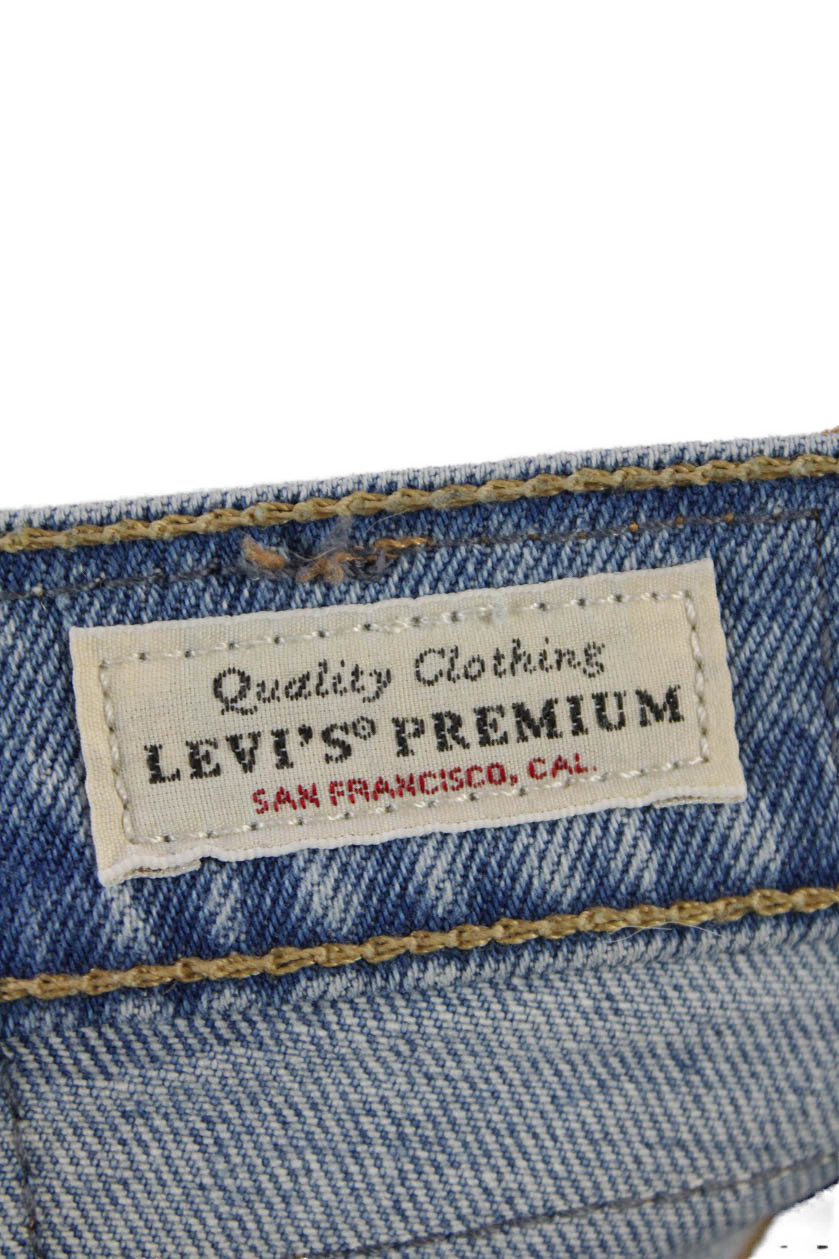 Levis Womens Cotton Denim Five Pocket Mid-Rise Straight Leg Jeans Blue Size 28
