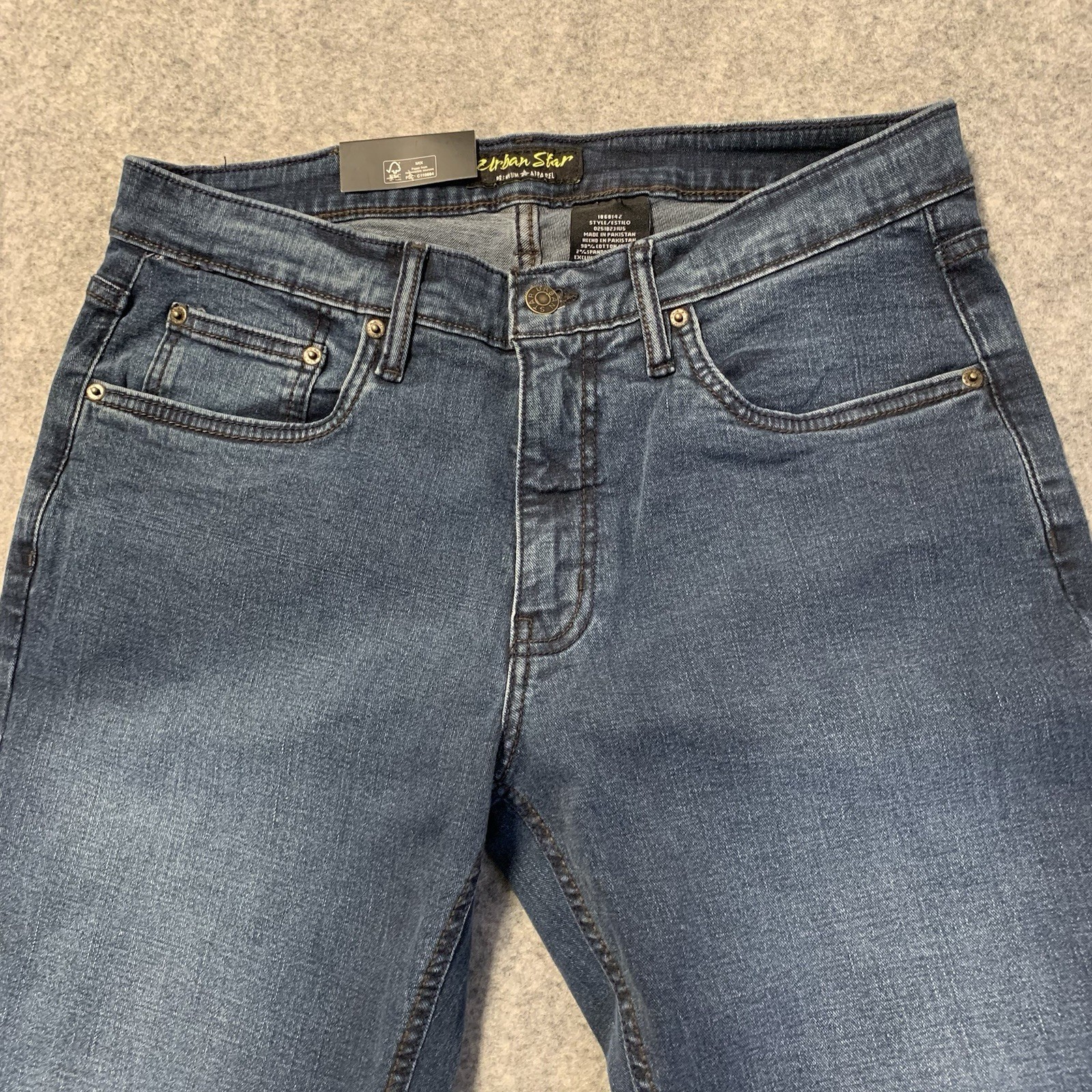 Urban Star Jeans Mens Blue Straight Stretch Various Sizes NEW