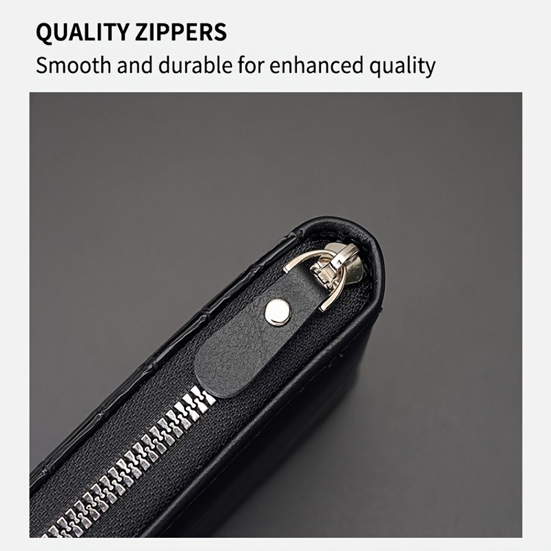 Men’S Wallet, Fashionable Multi-functional Zipper Design, Multi-card Compart