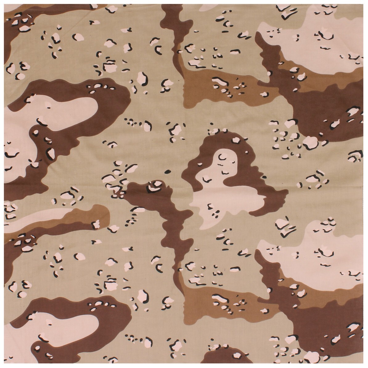 Desert Camouflage Six-Color – Military Jumbo Bandana 27 In. X 27 In. 100% Cotton