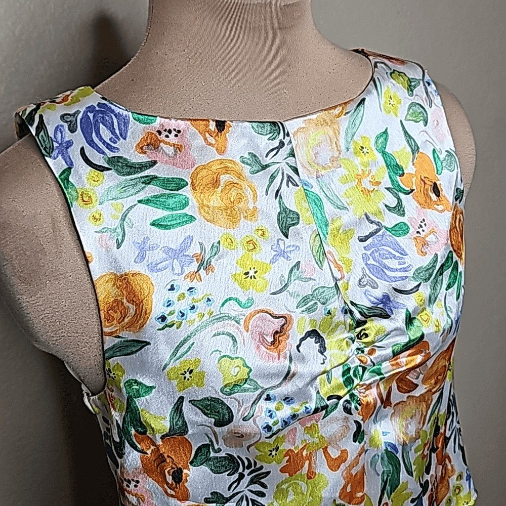NWT Omnes Tessa Crossback Top Bouquet Floral Print White 8