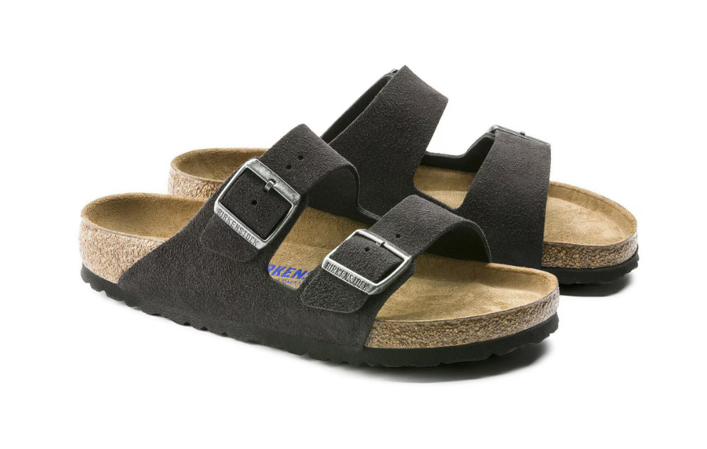 Birkenstock Arizona Soft Footbed Suede Leather Sandals Taupe-Mocha-Mink-Black
