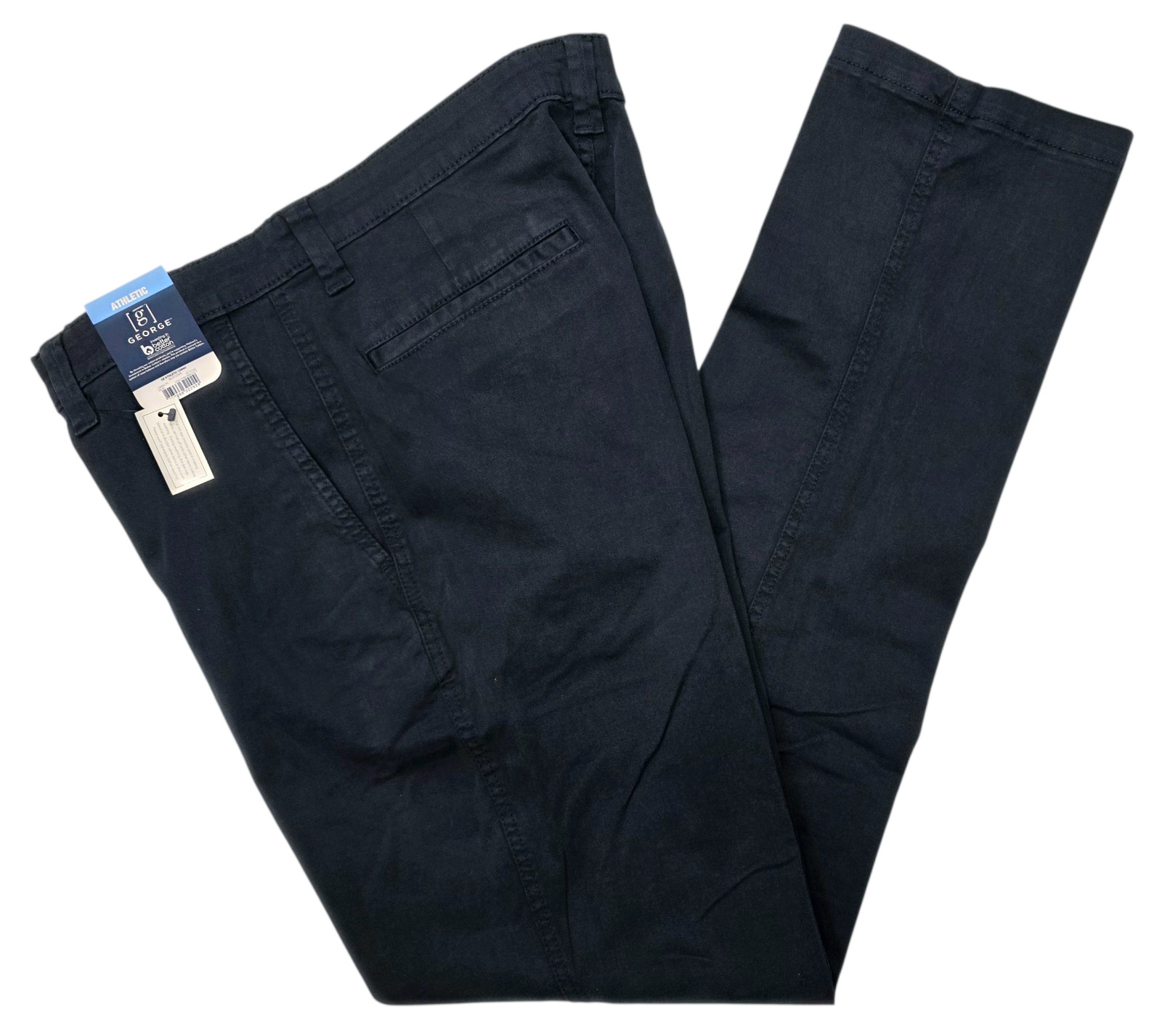 George #11896 NEW Men’s Navy Athletic Fit Stretch Tapered Leg Chino Pants