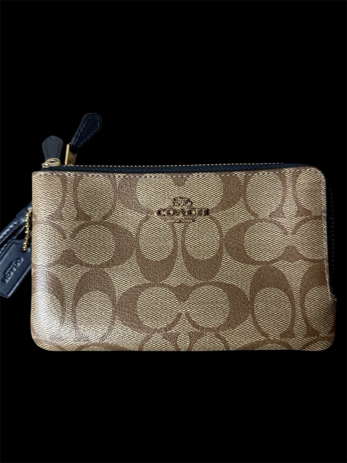 Coach Women’s Corner Zip Wristlet In Signature Canvas 6.25”x 4” x 1”