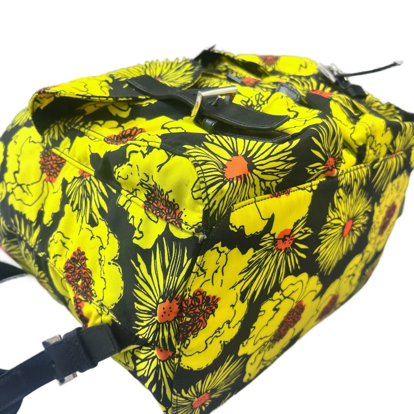 Prada Backpack Yellow Black Tessuto Nylon (sa053126d7r)