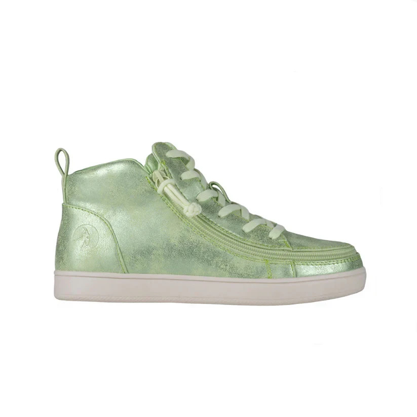 NEW Billy Footwear Women Sneaker Mid Top Zip Up Green Adaptive Size 9.5 W KF26