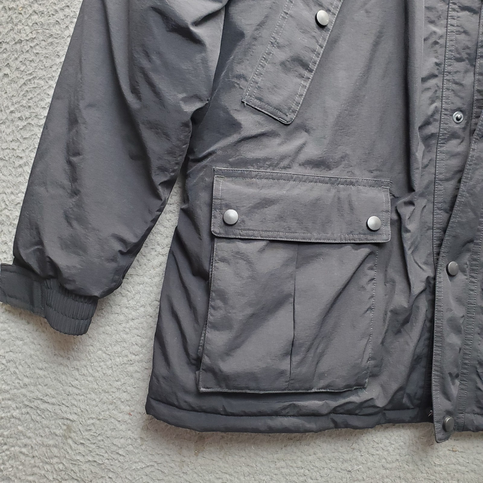 Celsius Cold-Weather Jacket Men L Black Fleece Lined Elastic Back Utility Pocket