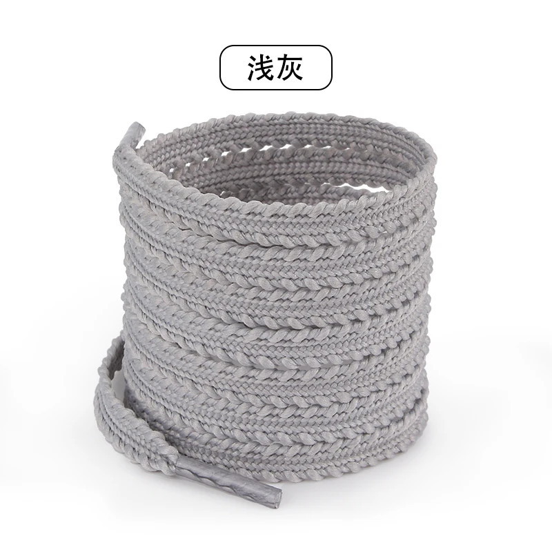 1 Pair Flat Wheat Ears Shoelaces, 0.7mm Solid Color Gear-shaped Braided Shoe Str