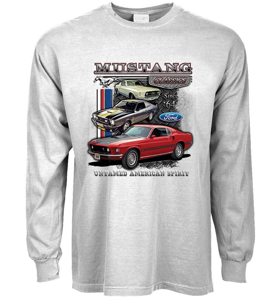 Ford Mustang T-shirt Mens Long Sleeve Graphic Tees Clothing Accessories Gifts