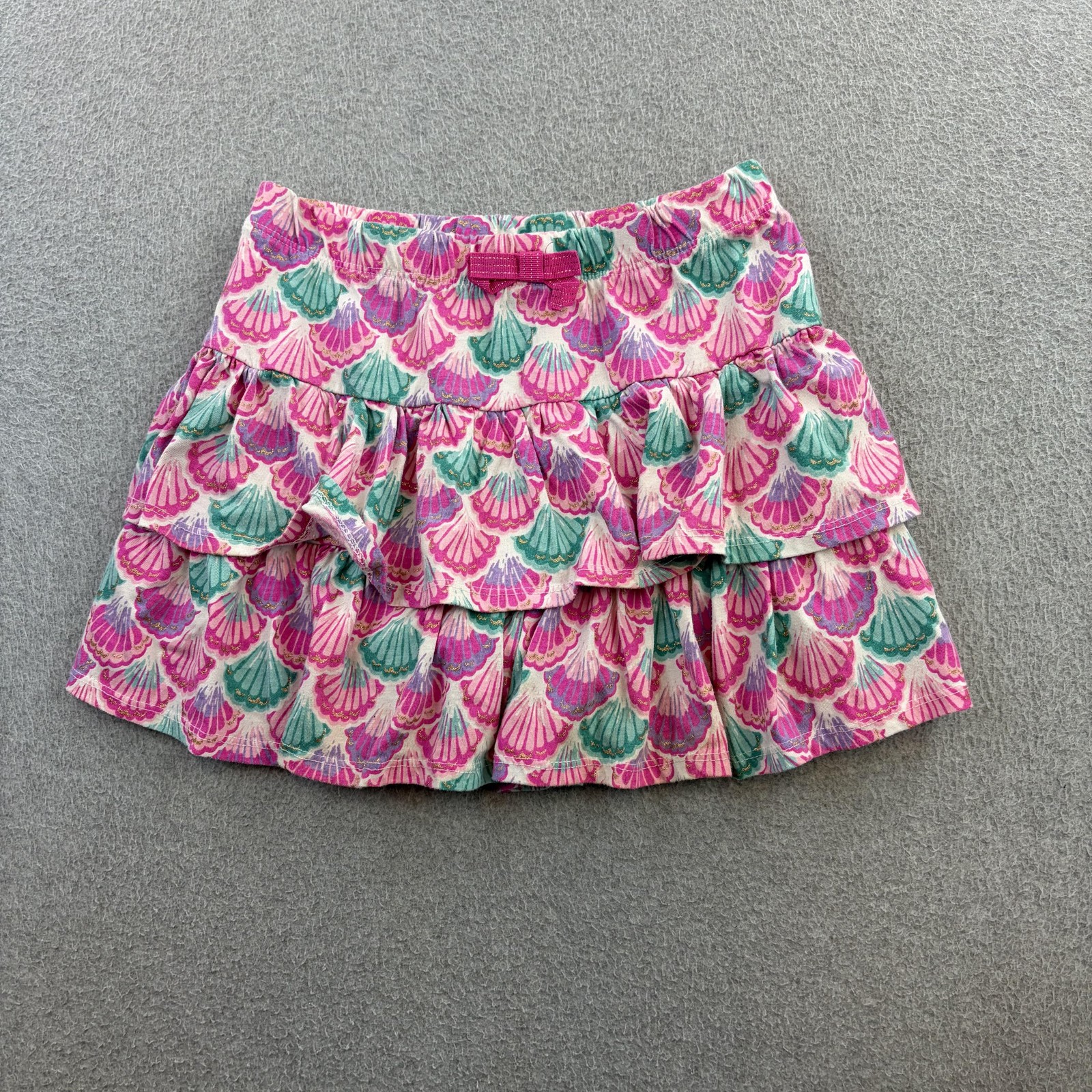 Tommy Bahama Skort Girls Large 10-12 Pink Shell Print Ruffle Summer Casual