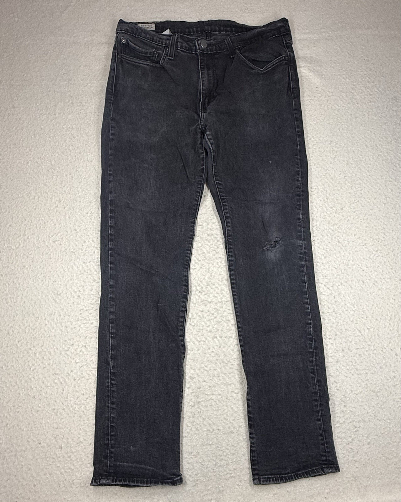 Levi’s Premium 511 Slim Jeans Mens 36×32 Black Gray Distressed Stretch Denim