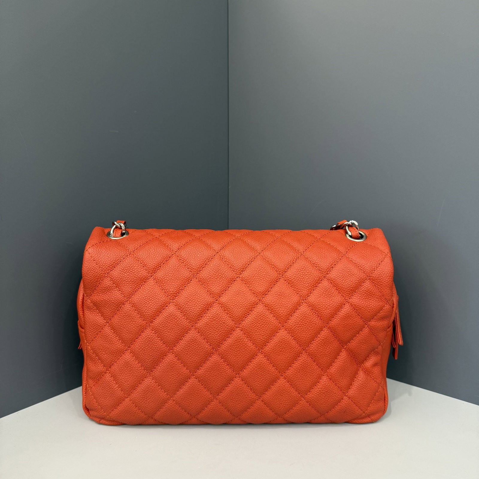 Chanel Flap Bag Orange Grained Calfskin (zz022826b1)