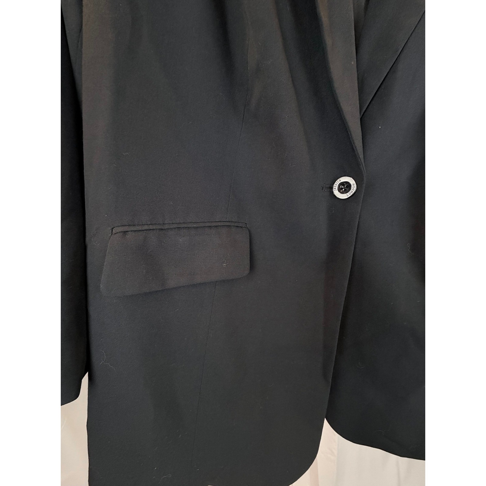 Jessica London Black Blazer Plus Size 24T Tailored Lined Office Corpcore Stretch