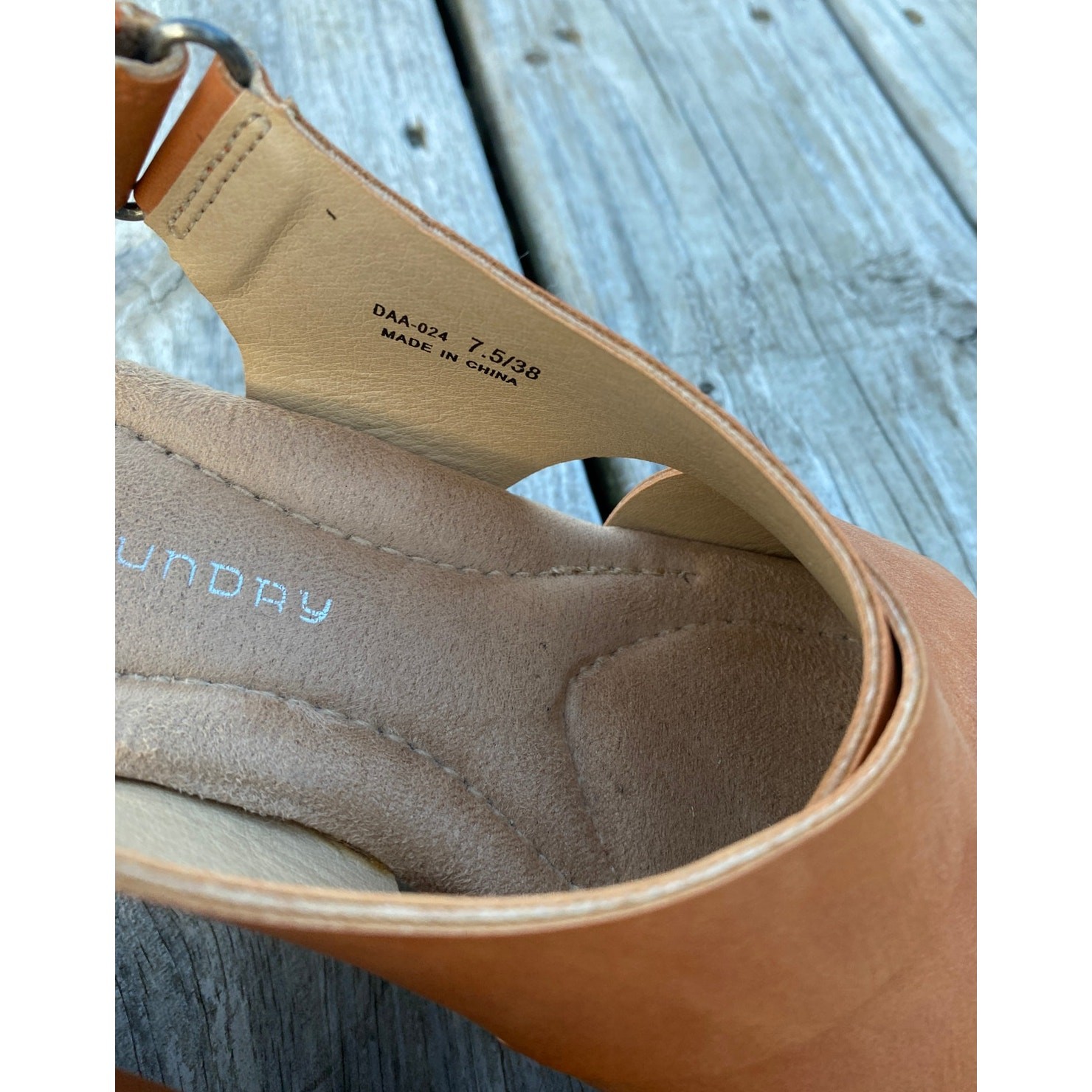 CL by Laundry Cork Wedge Sandals – Tan – Size 7.5