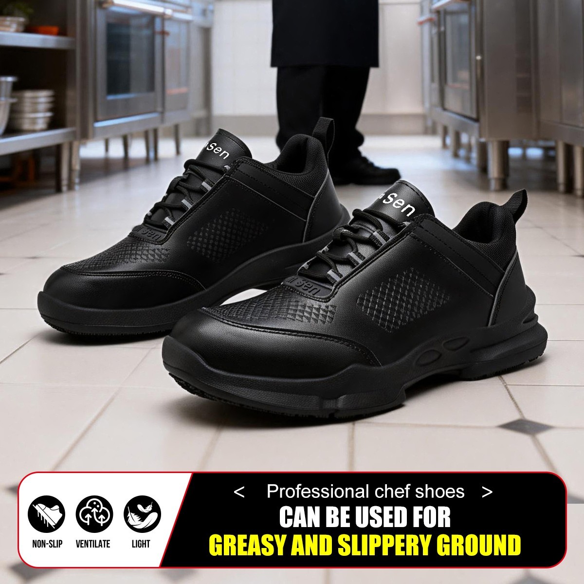 Men Chef Shoes Kitchen Non Slip Oil Resistant Waterproof Work Restaurant Shoes