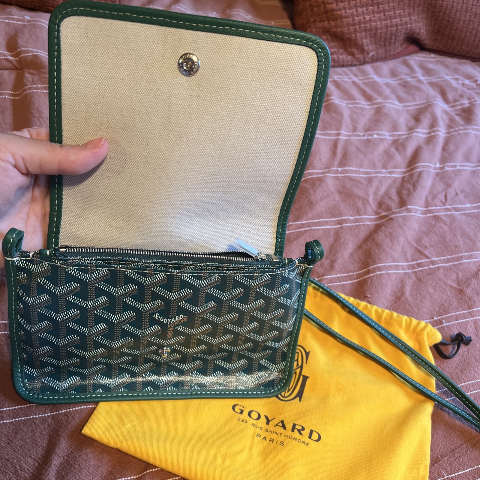 2024 GOYARD Plumet Crossbody Wallet Bag Green Purse Auth New With Tags Receipt