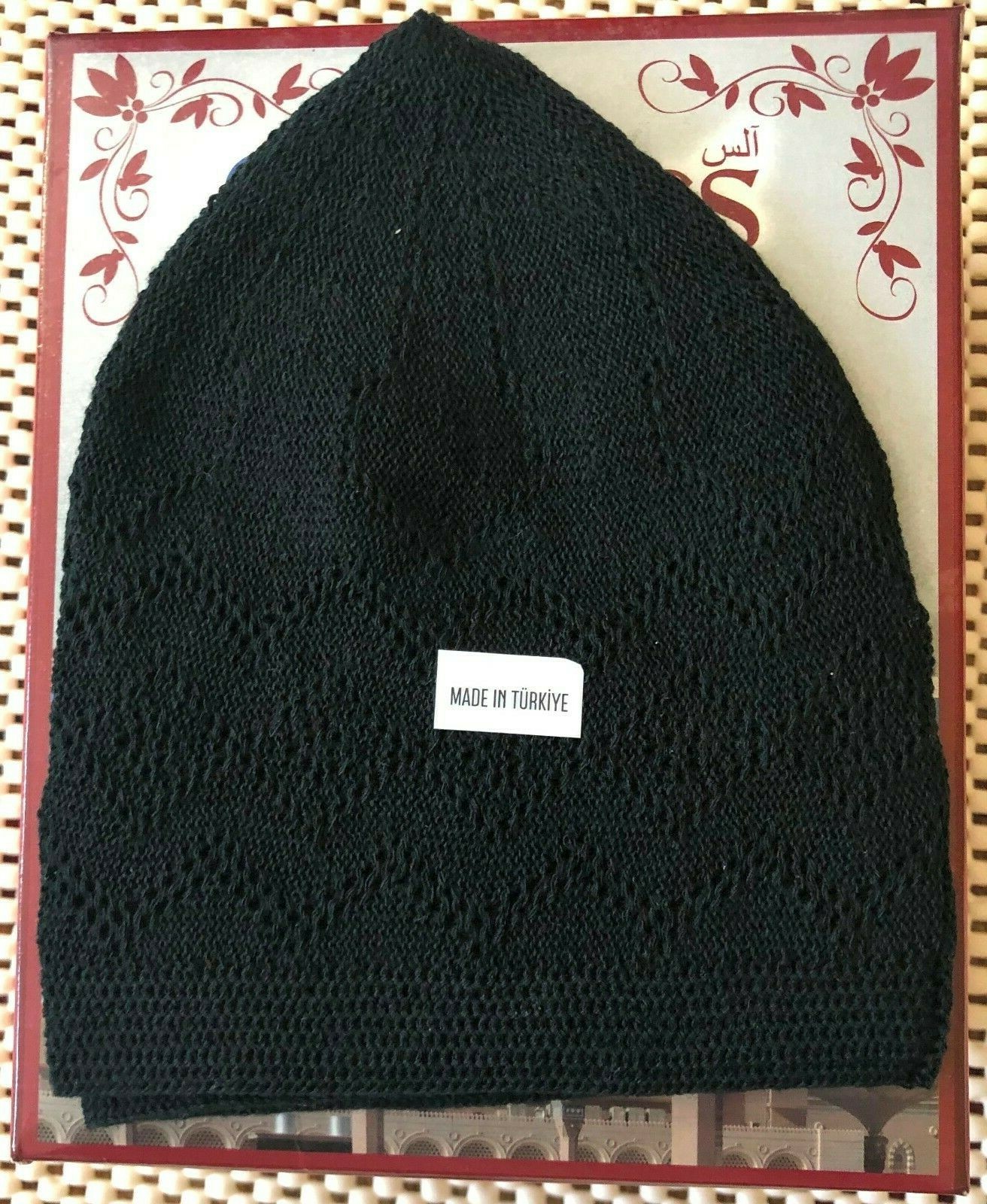 10 Piece wholesale Lot Islamic Men Kufi Prayer Cap Black Color Made in Turkey