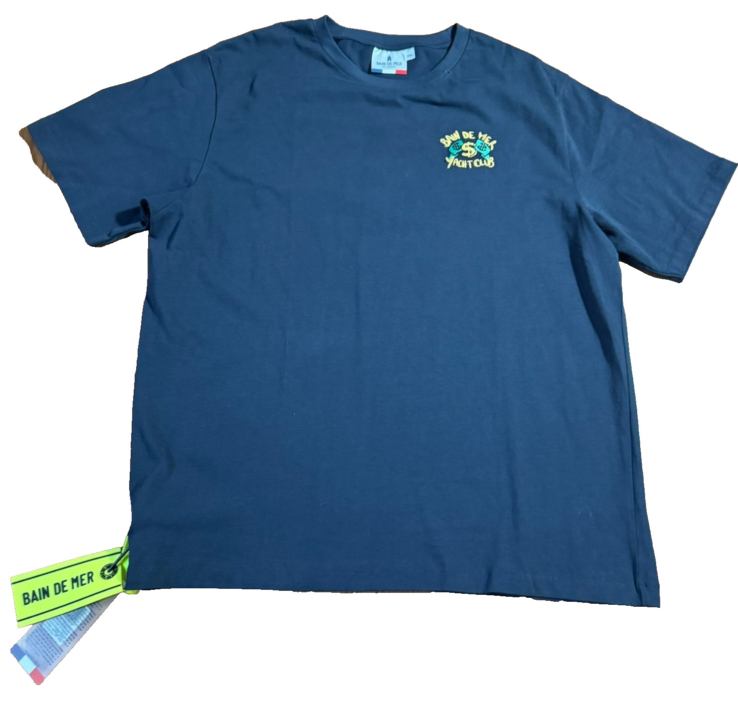 Bain De Mer Embroidered T-Shirt Sz 3XL Blue Cartel Yacht Club St Tropez France