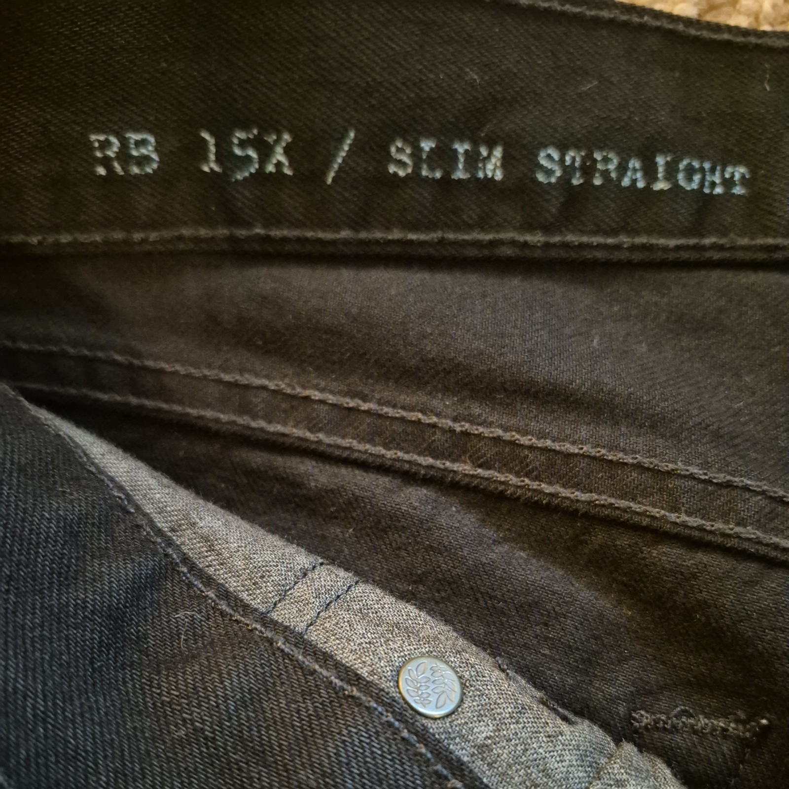 Rag & Bone RB 15x Men’s SLIM/Straight Jeans Black 30×32 Button Fly Denim