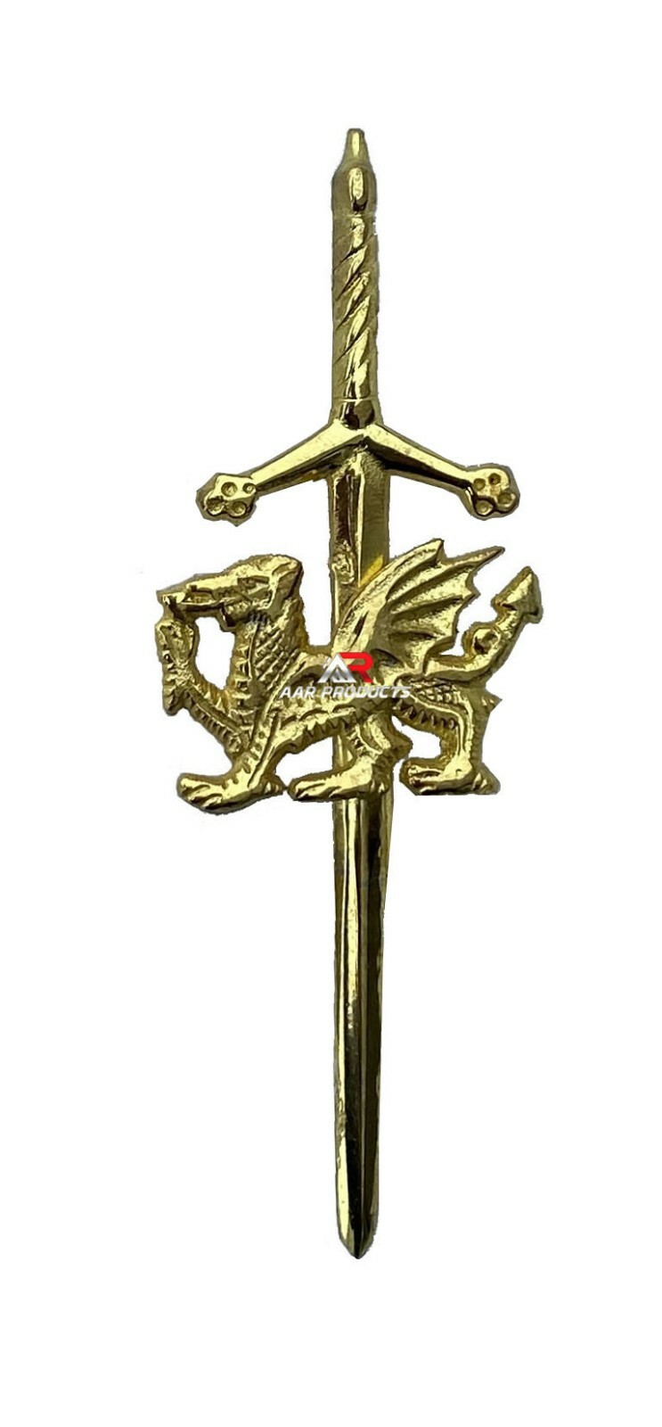AAR New Kilt Pin Brooch Fastening Scottish Highland Irish 4″ Gold Plated Finish